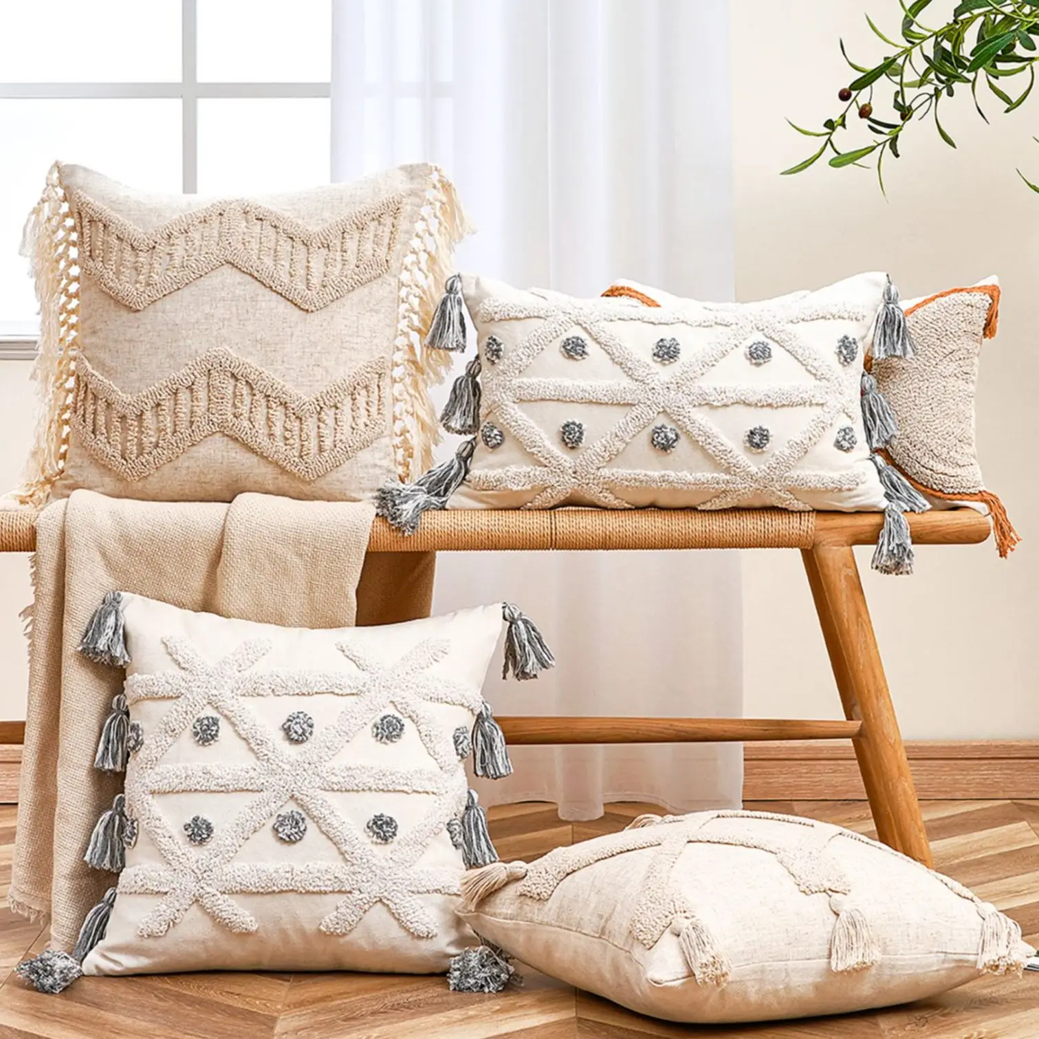 Cotton Linen Cushion Cover With Tassel Beige Tufted Pillowcase Home Decor For Living Room Throw Pillow Decorative Sofa 45x45
Cotton Linen Cushion Cover With Tassel Beige Tufted Pillowcase Home Decor For Living Room Throw Pillow Decorative Sofa 45x45