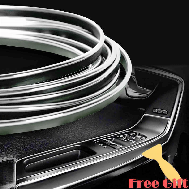5M Chrome Silver Flexible Car Styling Interior Molding Trim Decor Strip Gap Fill PVC Silver For Car Interior Exterior Decoration
5M Chrome Silver Flexible Car Styling Interior Molding Trim Decor Strip Gap Fill PVC Silver For Car Interior Exterior Decoration