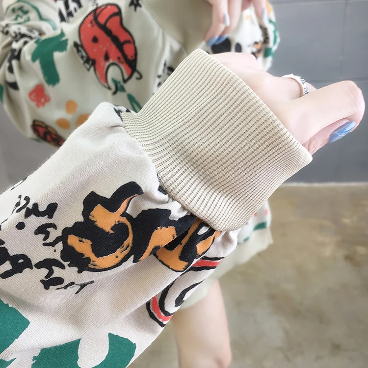 New Fashion Spring Autumn Korean Loose Cartoon Animation Long Sleeve Hooded Thin Women tops
New Fashion Spring Autumn Korean Loose Cartoon Animation Long Sleeve Hooded Thin Women tops