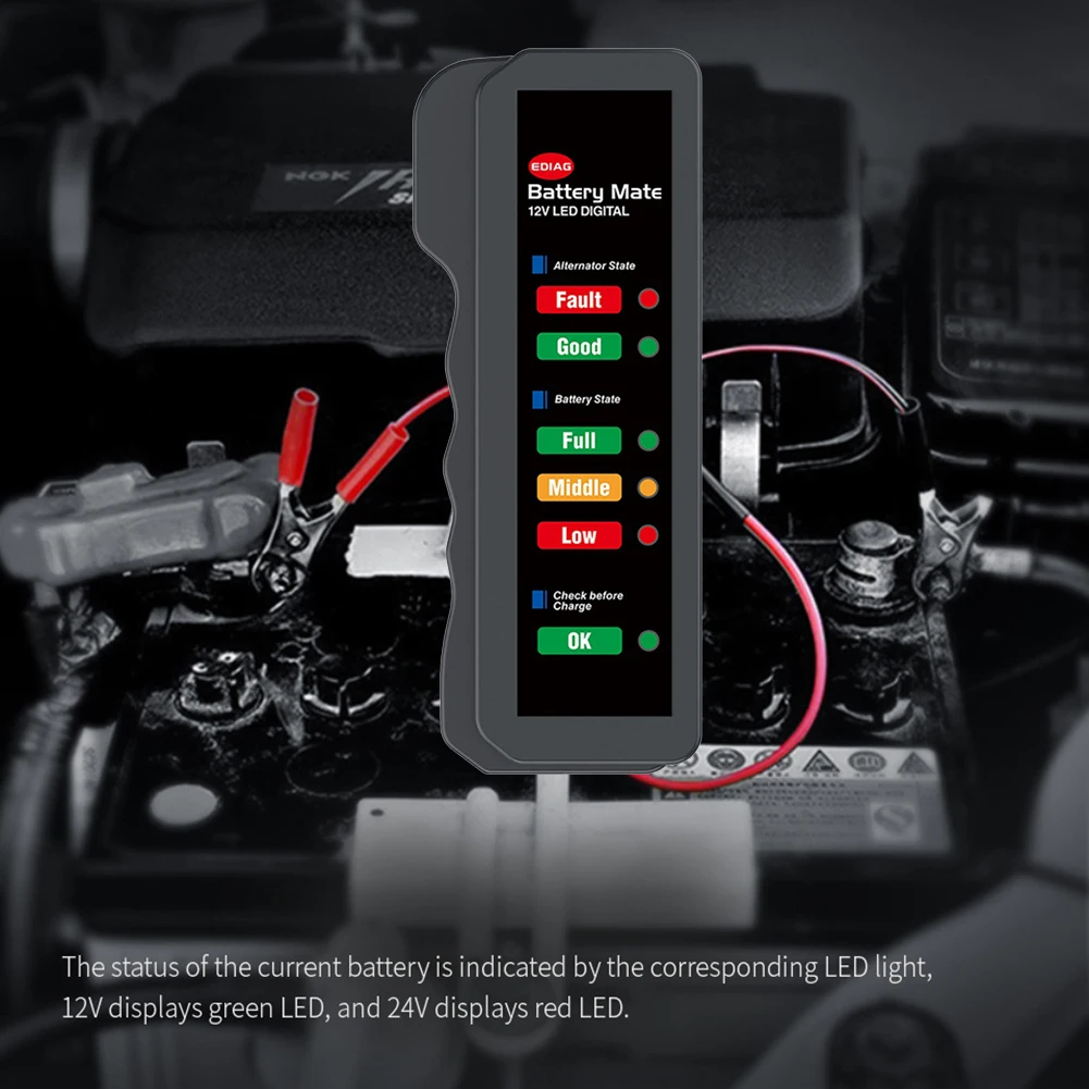 12V Universal Car Motorcycle Tester Fault Detector Battery Tester Digital Alternator Tester Car Diagnostic Tool Auto Repair
12V Universal Car Motorcycle Tester Fault Detector Battery Tester Digital Alternator Tester Car Diagnostic Tool Auto Repair