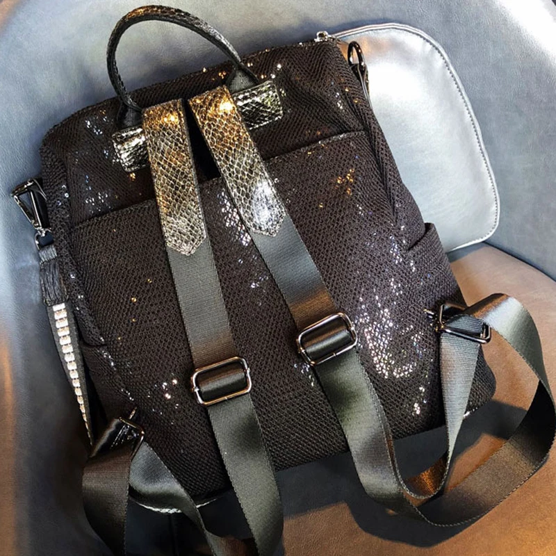 Free shipping personalized lightweight backpack women new fashion sequins all-match travel bag single shoulder dual-use backpack
Free shipping personalized lightweight backpack women new fashion sequins all-match travel bag single shoulder dual-use backpack