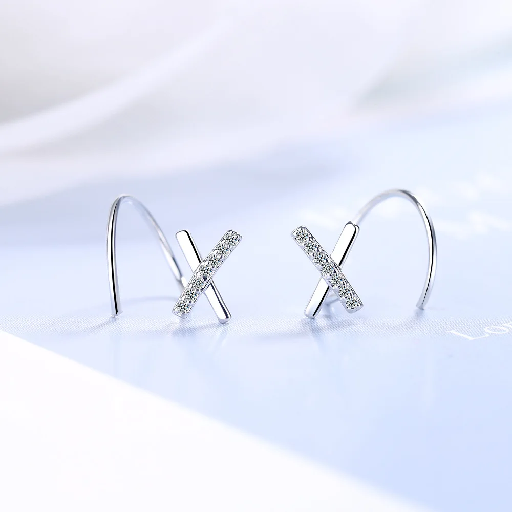 Fashion 925 Sterling Silver Crystal Cross Stud Earrings For Women Party Wedding Jewelry Accessories Pendientes eh615
Fashion 925 Sterling Silver Crystal Cross Stud Earrings For Women Party Wedding Jewelry Accessories Pendientes eh615