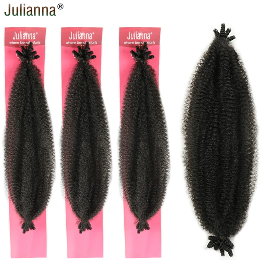 

JULIANNA Hair Curly Afro spring twist Crochet hair Blonde Red Brown Synthetic Kanekalon Braids Crochet Braiding Hair Extensions