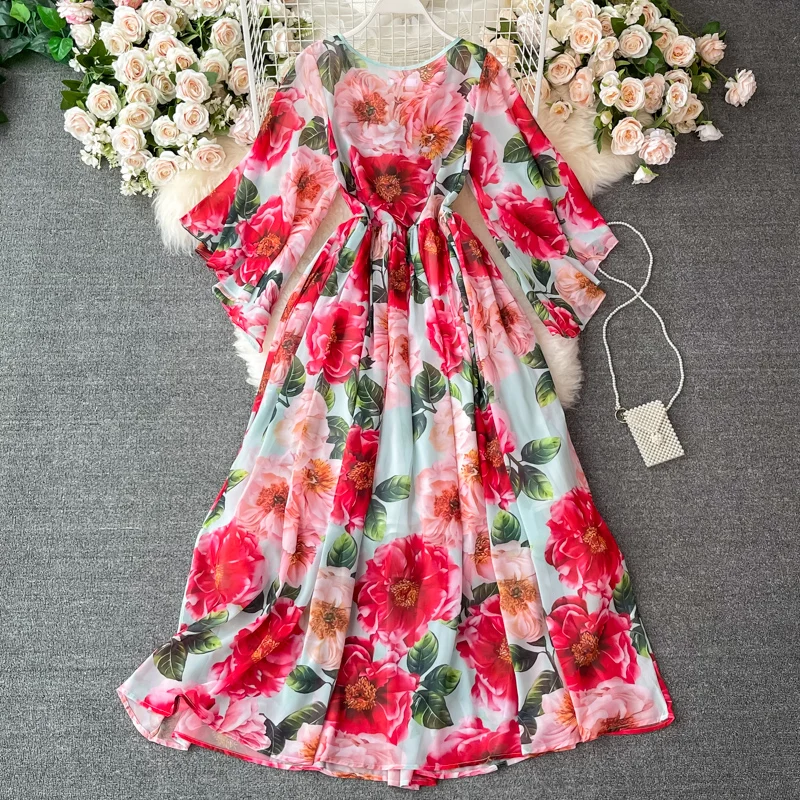 Runway Designer Women's Fashion Floral Print Long Maxi Chiffon Bohemian Holiday Dress Summer Clothes Elegant Party Beach Vestido
Runway Designer Women's Fashion Floral Print Long Maxi Chiffon Bohemian Holiday Dress Summer Clothes Elegant Party Beach Vestido