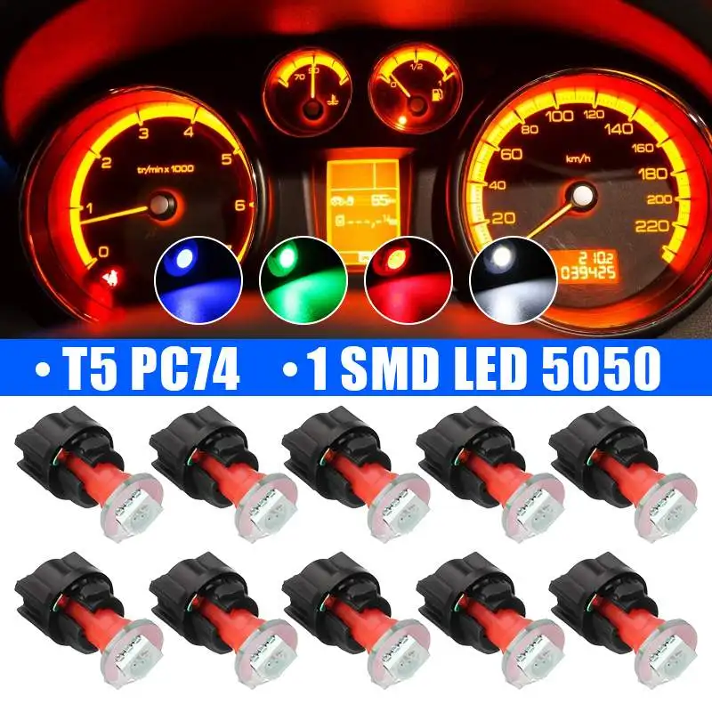 5/10x T5 LED Lights Car Interior Light Auto Dashboard Gauge Instrument Lamp Bulb 1SMD T5 5050 LED Light Bulbs
5/10x T5 LED Lights Car Interior Light Auto Dashboard Gauge Instrument Lamp Bulb 1SMD T5 5050 LED Light Bulbs