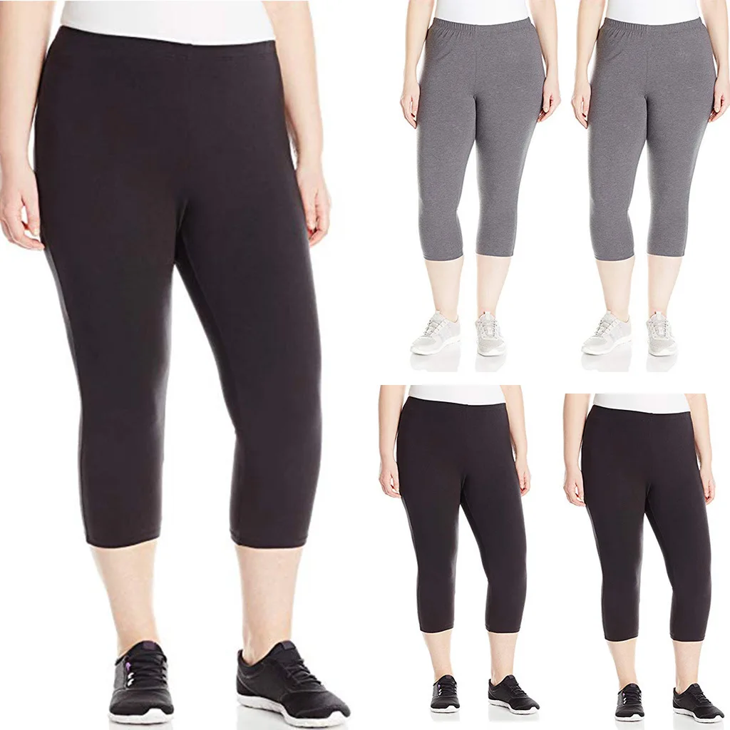 

Womens Stretch Capri Pants Plus Size Short Trousers Suitable for Home Leisure Sports (XL/XXL/XXXL/XXXXL/XXXXXL)