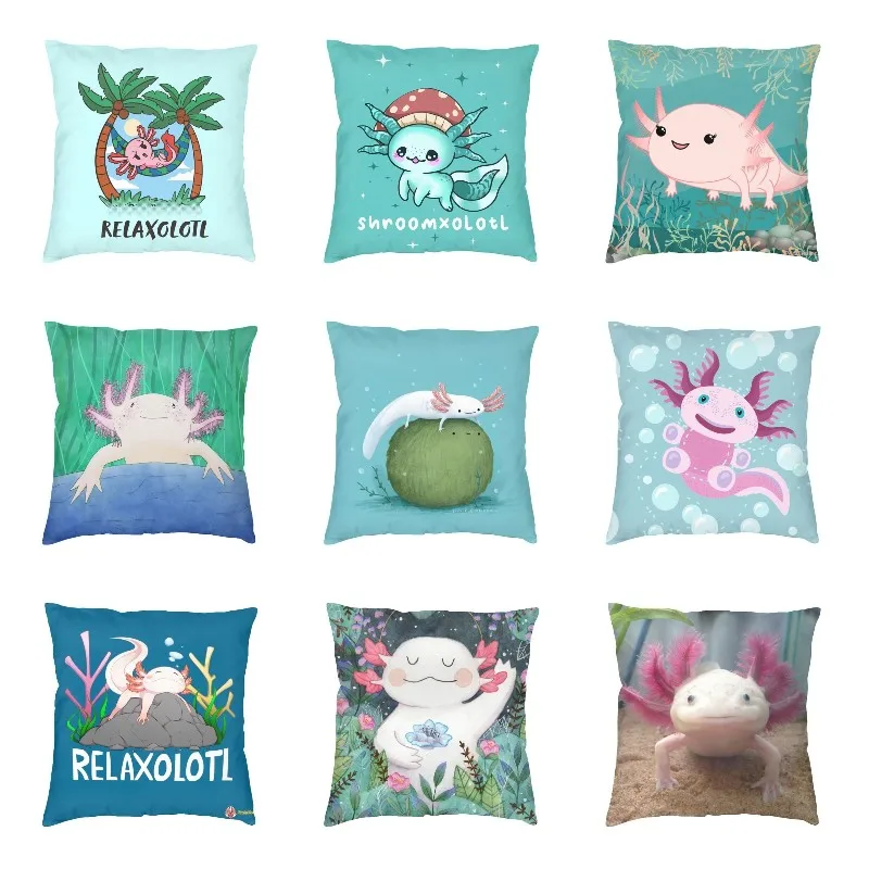 Праздничный чехол для подушки в скандинавском стиле Axolotl Relaxolotl, украшение для гостиной, чехол для диванной подушки с мультяшным саламандой
Праздничный чехол для подушки в скандинавском стиле Axolotl Relaxolotl, украшение для гостиной, чехол для диванной подушки с мультяшным саламандой