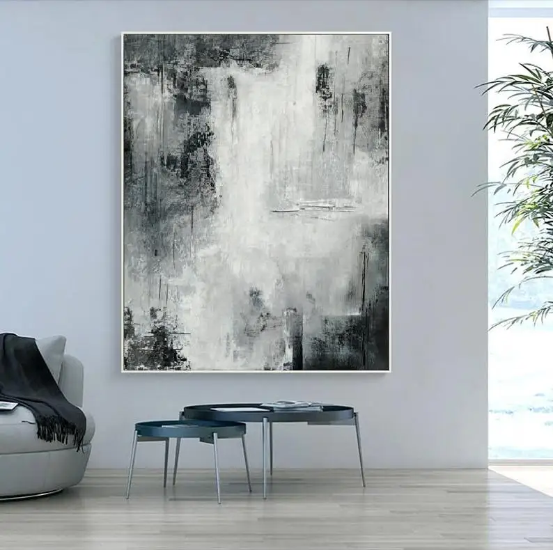 Larg Abstract Painting Black White Landscape Wall Art Handmade Painting Wall Painting for Living Room Grey Beige Painting Canvas
Larg Abstract Painting Black White Landscape Wall Art Handmade Painting Wall Painting for Living Room Grey Beige Painting Canvas
