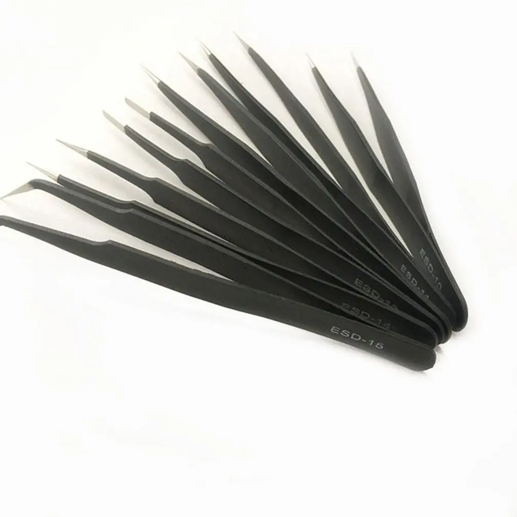 6pcs Stainless Steel Pointed Tweezers Electronic Repair ESD Precision Tweezers Suitable For Installing Replacement Parts
6pcs Stainless Steel Pointed Tweezers Electronic Repair ESD Precision Tweezers Suitable For Installing Replacement Parts
