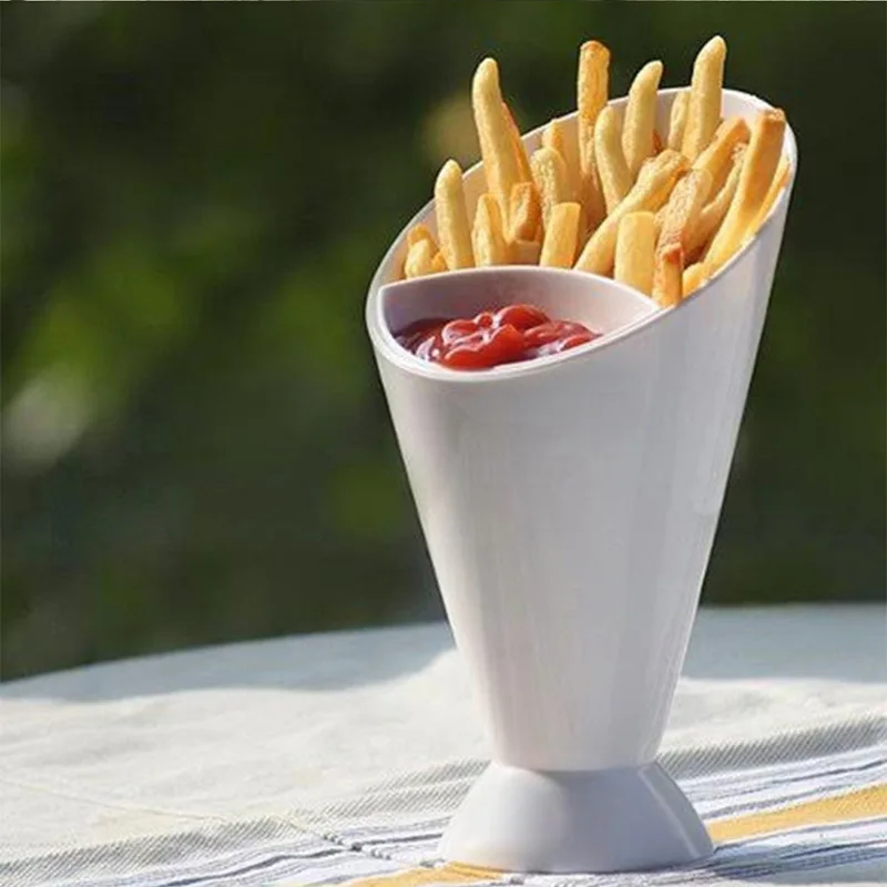 Fries Shelf Holder Assorted Sauce Chips Dip Snack Cone Cup Two Cup-mouth Tableware
Fries Shelf Holder Assorted Sauce Chips Dip Snack Cone Cup Two Cup-mouth Tableware