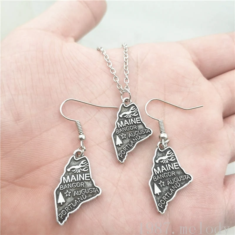 Maine USA Map of America Mini Jewelry Set Creative Earring Necklace Sets,Antique,Beauty Vintage Fashion Women Girl Gifts
Maine USA Map of America Mini Jewelry Set Creative Earring Necklace Sets,Antique,Beauty Vintage Fashion Women Girl Gifts