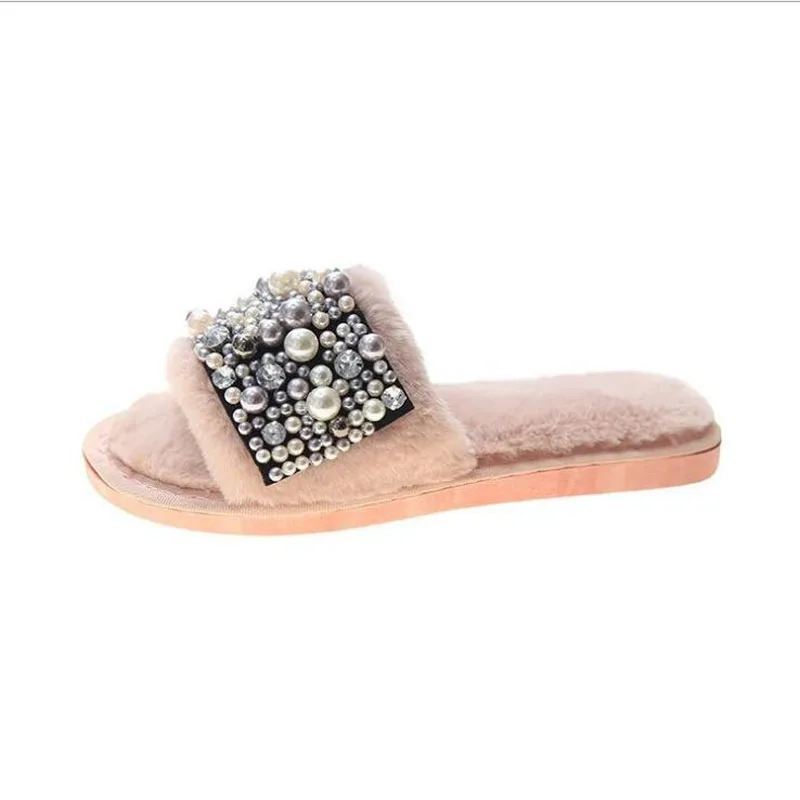 Winter Women House Slippers Faux Fur Warm Flat Shoes Female Slip on Home Furry Ladies Slippers Wholesale
Winter Women House Slippers Faux Fur Warm Flat Shoes Female Slip on Home Furry Ladies Slippers Wholesale