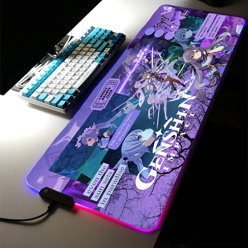 Drop Shipping RGB LED Light Gaming Accessories Genshin Impact Cute Mouse Pad XXL Large Keyboard Non-Slip Game Desk Mat for LOL
Drop Shipping RGB LED Light Gaming Accessories Genshin Impact Cute Mouse Pad XXL Large Keyboard Non-Slip Game Desk Mat for LOL
