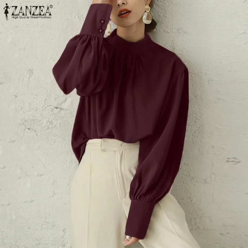 Stylish Long Puff Sleeve Clothing Women Elegant Office Work Shirt ZANZEA Vintage O Neck OL Chemise Oversized Female Tunic Tops
Stylish Long Puff Sleeve Clothing Women Elegant Office Work Shirt ZANZEA Vintage O Neck OL Chemise Oversized Female Tunic Tops