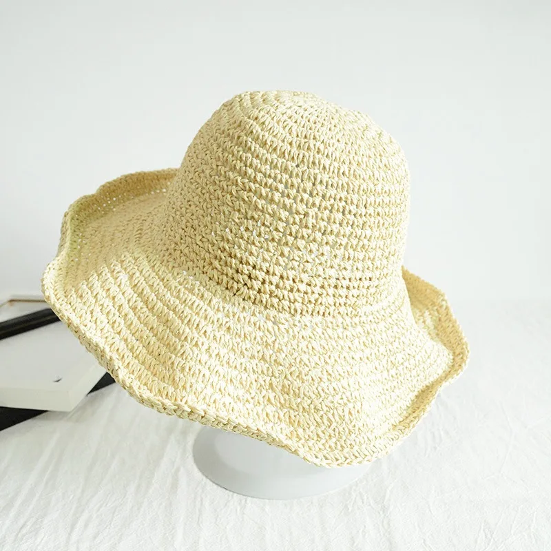 

Шляпа женская Соломенная с широкими полями, складная пляжная Панама от солнца, с бантом и цветами, одноразмерная широкая, для лета