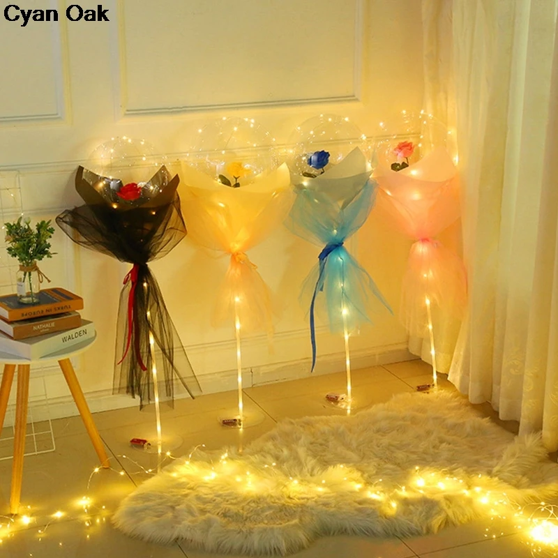 Diy Led Light with Rose Flower Balloons Birthday Wedding Decoration Transparent Flower Balls Led Luminous Balloon Rose Bouquet
Diy Led Light with Rose Flower Balloons Birthday Wedding Decoration Transparent Flower Balls Led Luminous Balloon Rose Bouquet