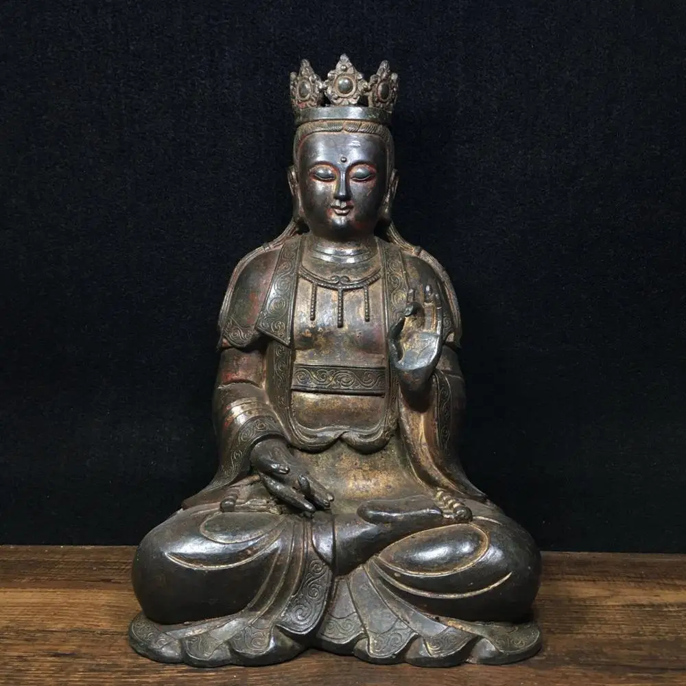 Home Decor 10" Tibet Buddhism Temple Old Bronze Cinnabars Guanyin Bodhisattva Statue Avalokitesvara Amitabha statue
Home Decor 10" Tibet Buddhism Temple Old Bronze Cinnabars Guanyin Bodhisattva Statue Avalokitesvara Amitabha statue