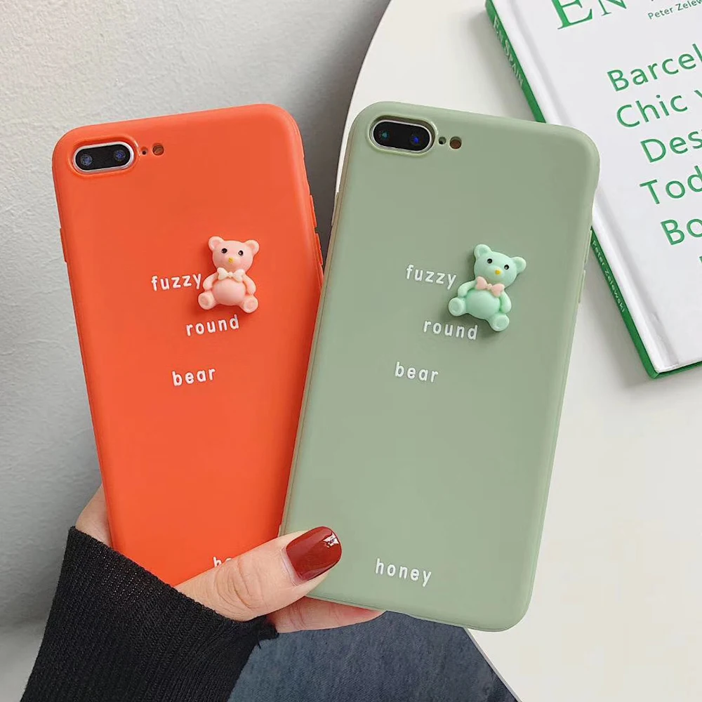 Милый чехол для телефона с 3D рисунком пары iPhone 6 6s 6Plus Plus 7 8 X XS MAX XR Мягкая