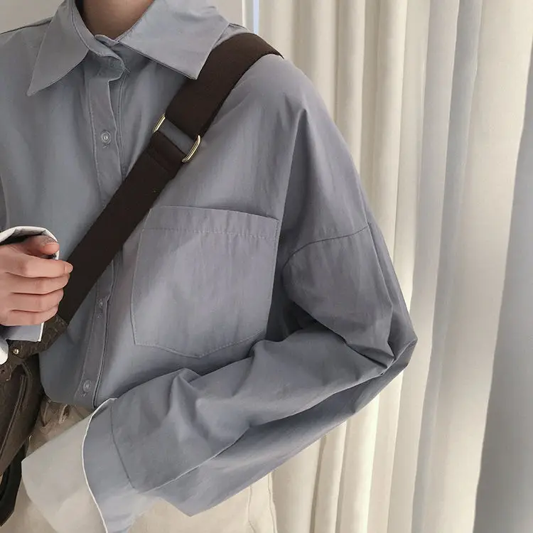 2021 Spring Autumn Women Blouse Long Sleeve Loose Shirts Single-breasted Office Lady Casual Turn-down Collar Female Tops D24
2021 Spring Autumn Women Blouse Long Sleeve Loose Shirts Single-breasted Office Lady Casual Turn-down Collar Female Tops D24