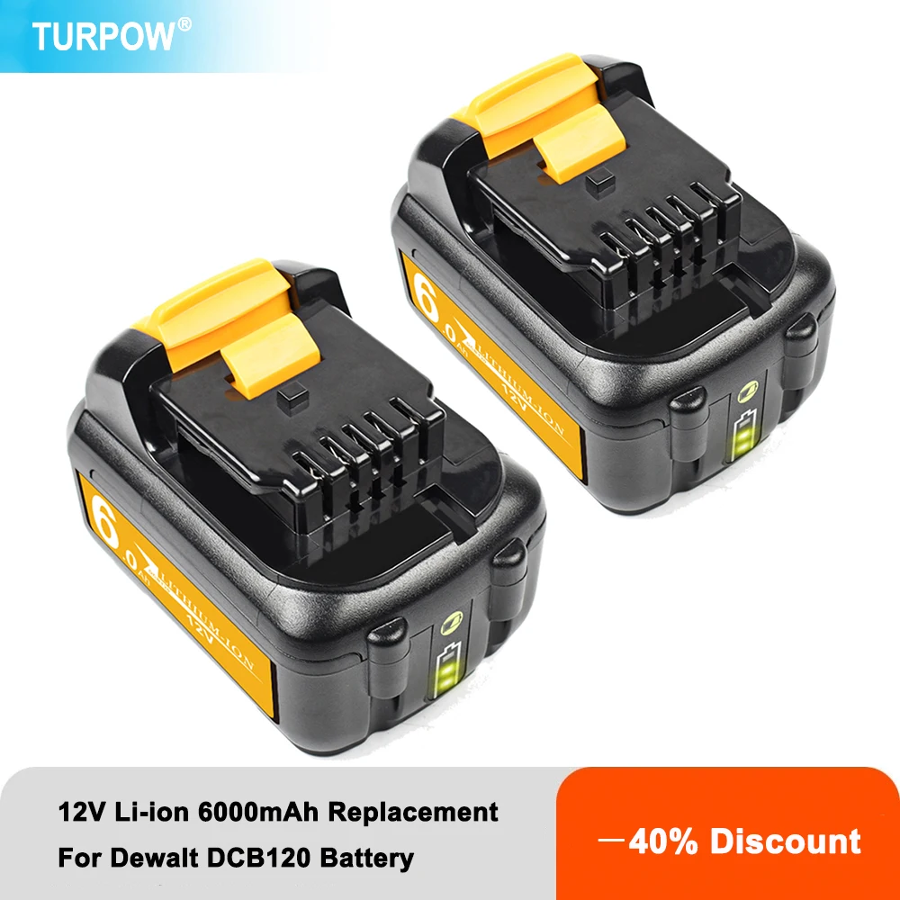Сменный аккумулятор 6000 мАч DCB120 для Dewalt 12 в MAX Li-Ion DCB121 DCB123 DCB125 DCD710 DCF813 DCF815
