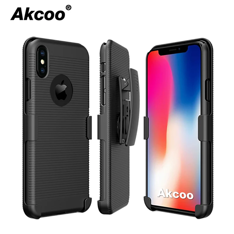 

Akcoo Combo shell for iPhone 11 Pro holster case with Built in kickstand Swivel belt clip for iPhone 56s 7 8 Plus XR XS Max capa