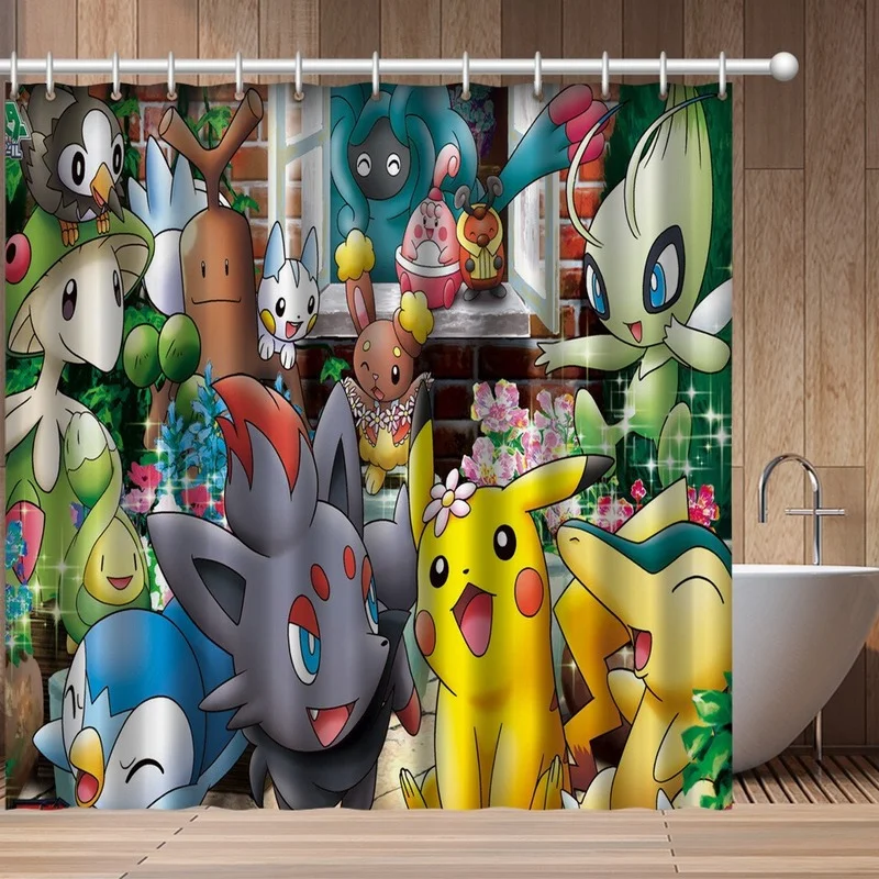 TAKARA TOMY Cartoon Anime Pokemon Pikachu Shower Curtain 3D Printing Polyester Waterproof Shower Curtain Bathroom decoration
TAKARA TOMY Cartoon Anime Pokemon Pikachu Shower Curtain 3D Printing Polyester Waterproof Shower Curtain Bathroom decoration