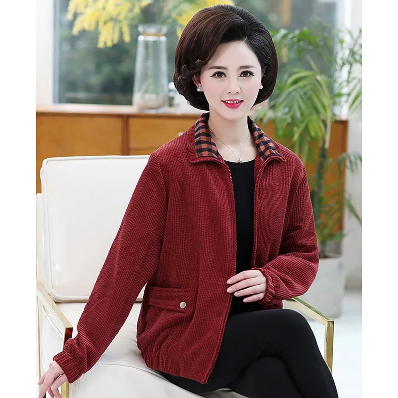 Women's Coat & Jacket New 2020 Large Size 5XL Spring Autumn Outerwear Middle-aged Women Casual Solid Color Zipper Jackets
Women's Coat & Jacket New 2020 Large Size 5XL Spring Autumn Outerwear Middle-aged Women Casual Solid Color Zipper Jackets