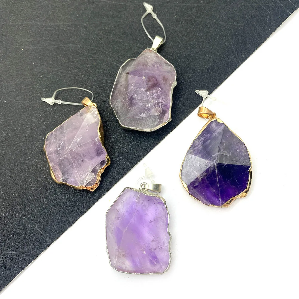 Natural Stone Crystal Pendant Necklace Irregular Shape Purple Jewelry Plating DIY Handmade Necklace Accessories Designer Charms
Natural Stone Crystal Pendant Necklace Irregular Shape Purple Jewelry Plating DIY Handmade Necklace Accessories Designer Charms