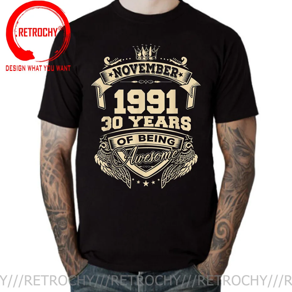 

Men Women T-shirt Born In January 1991 30 Years Of Being Awesome T Shirt Big Size O-neck Cotton Custom Short Sleeve Anime Shirt