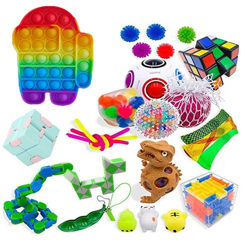 Pops it Fidget Sensory Toy Anxiety Relief Autism Bubble Figet Toys Rainbow Set Anti Stress Decompression Gift for Kids Adults
Pops it Fidget Sensory Toy Anxiety Relief Autism Bubble Figet Toys Rainbow Set Anti Stress Decompression Gift for Kids Adults