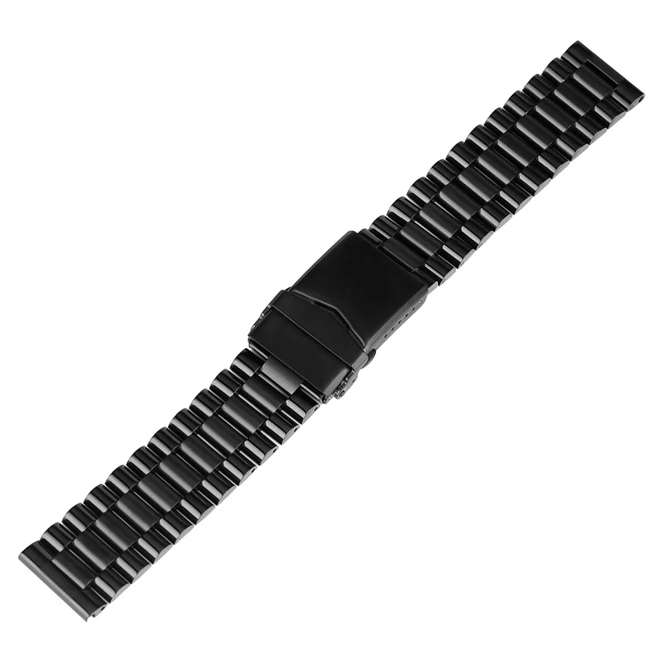 Luxury 22mm Lug Width Silver/Black Stainless Steel Watch Band Folding Clasp High Quality Watch Strap Replacement Bands 
Luxury 22mm Lug Width Silver/Black Stainless Steel Watch Band Folding Clasp High Quality Watch Strap Replacement Bands