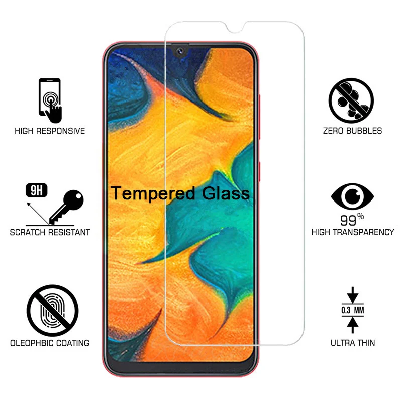 2 шт. защитная пленка для Samsung A50 A30 A10 M10 M20 закаленное стекло 9H телефона Galaxy A70 A40 A20 M30