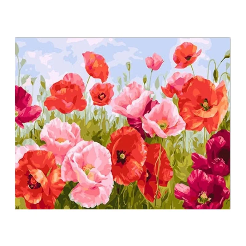 

RUOPOTY corn poppy Frameless Diy Painting By Numbers Flowers Wall Art Picture By Numbers Calligraphy Painting