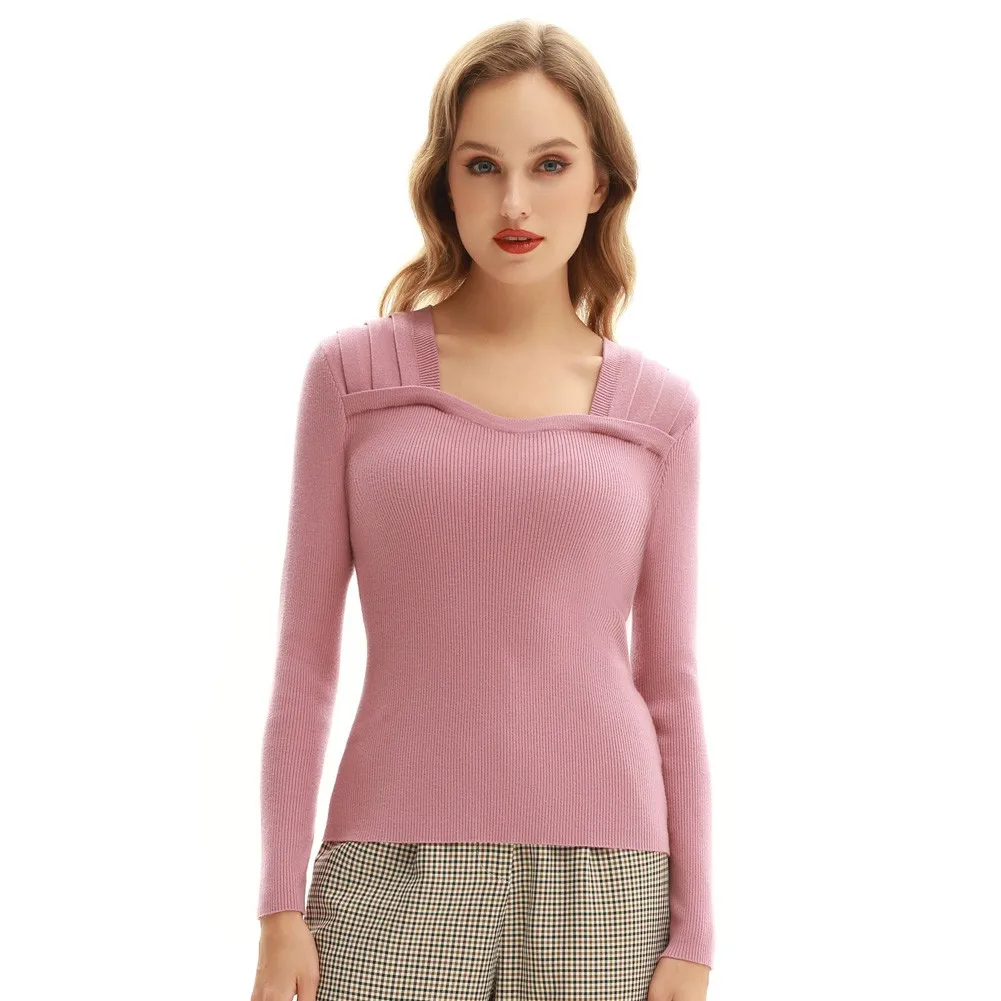 BP Women's Knit Basic Pullover Elegant Women Ribbed Knitted Sweaters Long Sleeve Square Neck Pullover Soft Female Basic Knitwear
BP Women's Knit Basic Pullover Elegant Women Ribbed Knitted Sweaters Long Sleeve Square Neck Pullover Soft Female Basic Knitwear