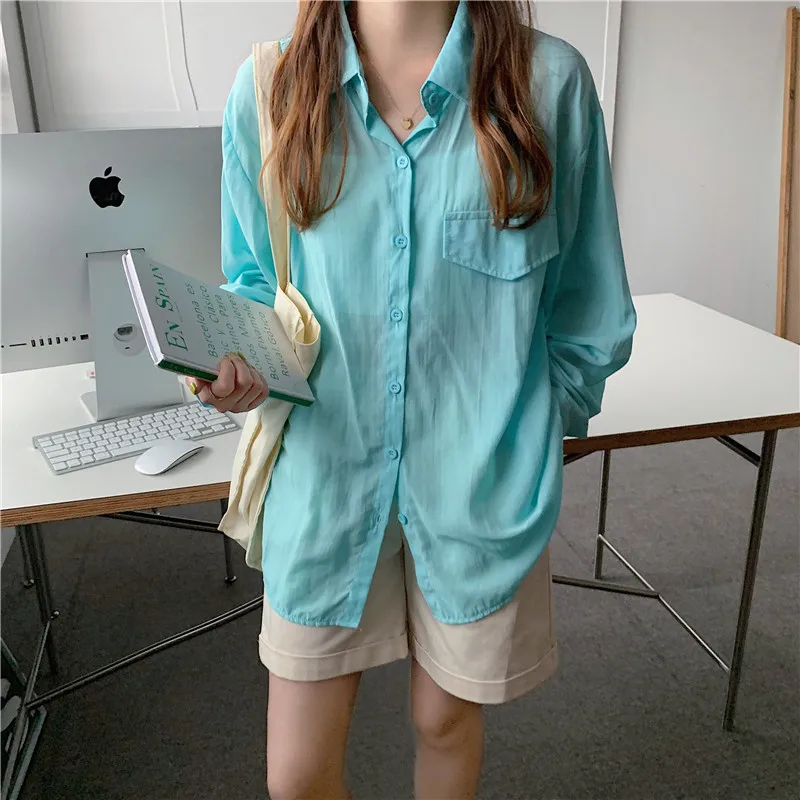 Женская рубашка с длинным рукавом Alien Kitty, элегантный однотонный топ свободного покроя с карманами, универсальная Модная рубашка, лето 2021
Женская рубашка с длинным рукавом Alien Kitty, элегантный однотонный топ свободного покроя с карманами, универсальная Модная рубашка, лето 2021