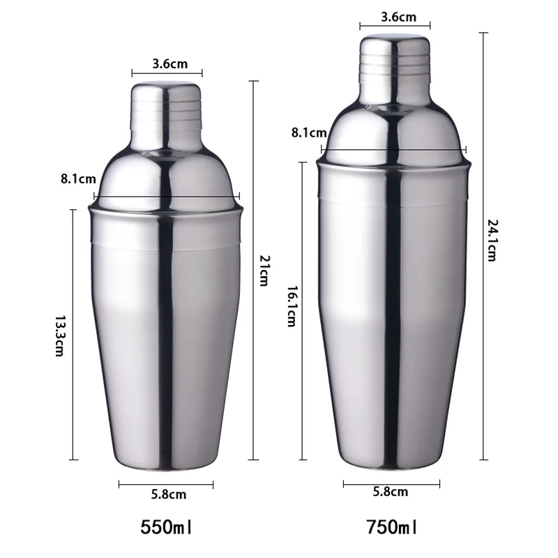 250/350/550/750 ml Stainless Steel Cocktail Shaker Mixer Wine Martini Boston Shaker For Bartender Drink Party Bar Tools
250/350/550/750 ml Stainless Steel Cocktail Shaker Mixer Wine Martini Boston Shaker For Bartender Drink Party Bar Tools