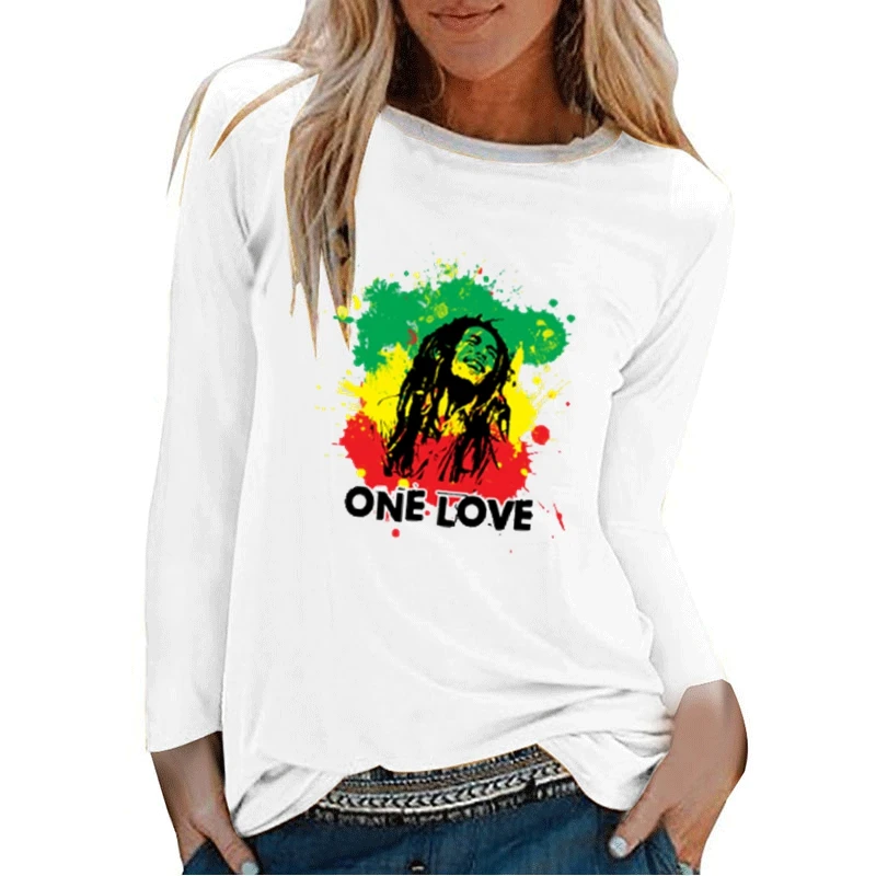 T-shirt Bob Marley pattern 3D printing casual long-sleeved round neck pullover 2021 summer fashion new top Harajuku Women's Tees
T-shirt Bob Marley pattern 3D printing casual long-sleeved round neck pullover 2021 summer fashion new top Harajuku Women's Tees