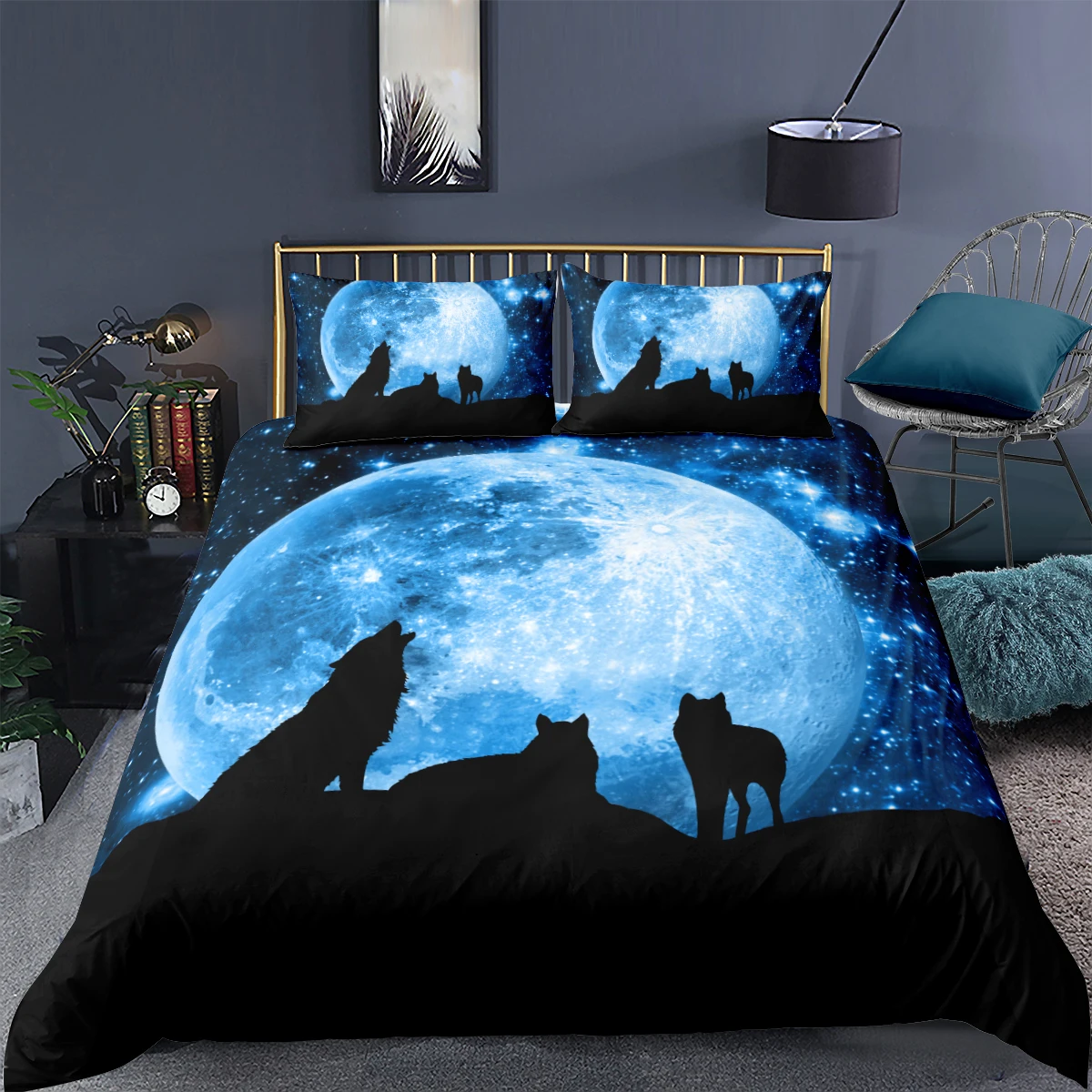 3D Animal Wolf Printing Duvet Cover Microfiber 3pcs Quilt Cover Single Double Queen King Size Moon Night Comforter Bedding Set
3D Animal Wolf Printing Duvet Cover Microfiber 3pcs Quilt Cover Single Double Queen King Size Moon Night Comforter Bedding Set