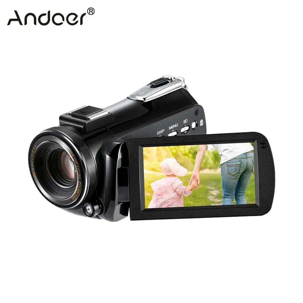Andoer AC5 4K UHD 24MP Цифровая видеокамера 3 1 "ips тачскрин 12X оптический зум время-Lapse
