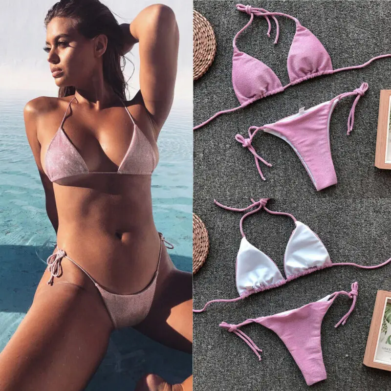 Sexy Sequins Bikini Swimwear Set Women Micro Thong G-String Bra Mini Lingerie Swimsuit
Sexy Sequins Bikini Swimwear Set Women Micro Thong G-String Bra Mini Lingerie Swimsuit
