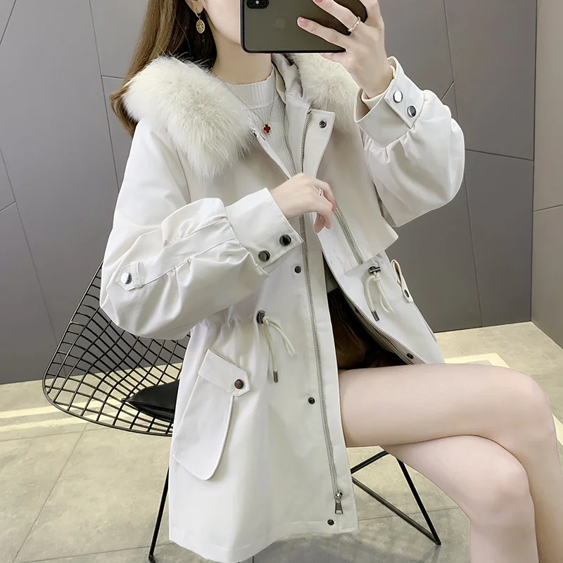 SHZQ 2021 Winter Fur Fox Fur Collar Hooded Coat Rabbit Hair Inner Liner Coat Pie Overcomes Women's Middle and Long Style
SHZQ 2021 Winter Fur Fox Fur Collar Hooded Coat Rabbit Hair Inner Liner Coat Pie Overcomes Women's Middle and Long Style