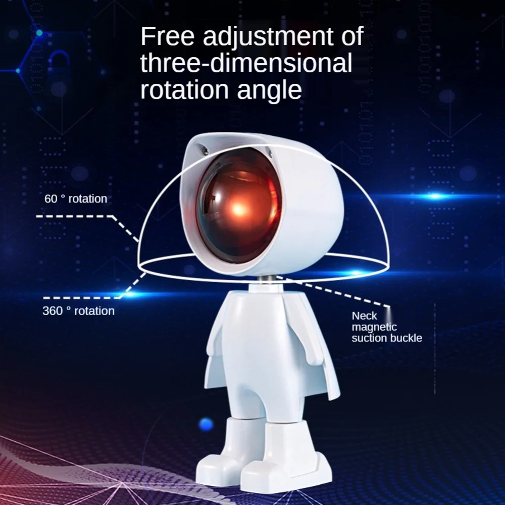 Astronaut charging light USB 360 robot LED night light projector rainbow sunset light selfie light bedroom atmosphere table lamp
Astronaut charging light USB 360 robot LED night light projector rainbow sunset light selfie light bedroom atmosphere table lamp