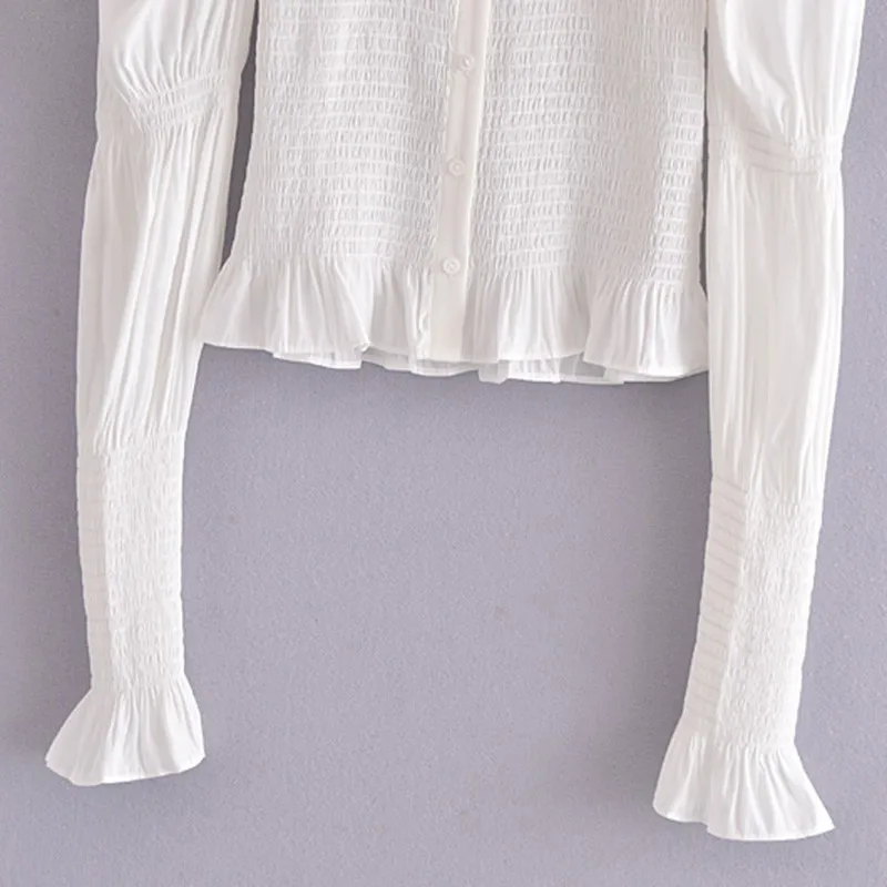 Alldoke Vintage White Blouses Summer Women Turn-down Collar Lantern Sleeve Blusas Femme Ladies Casual Slim Blouse Mujer Blusas
Alldoke Vintage White Blouses Summer Women Turn-down Collar Lantern Sleeve Blusas Femme Ladies Casual Slim Blouse Mujer Blusas