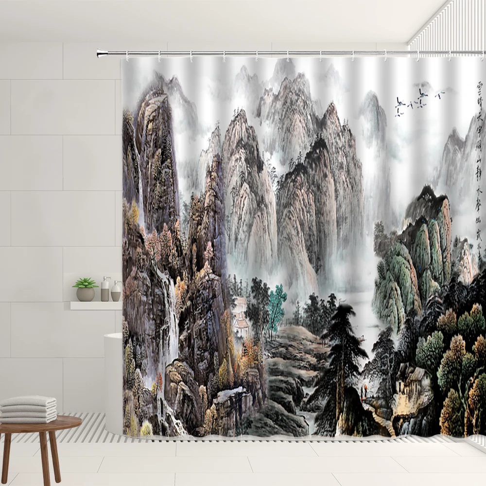 Chinese Style Landscape Shower Curtain Great Mountain Beautiful Scenery Living Room Bathroom Polyester Screens Home Luxury Decor
Chinese Style Landscape Shower Curtain Great Mountain Beautiful Scenery Living Room Bathroom Polyester Screens Home Luxury Decor