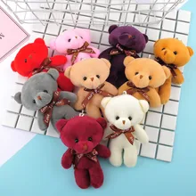 5Pcs/Lot Mini Plush Conjoined Bear Toys Pendant PP Cotton Soft Stuffed Bears Toy Doll Holiday Gift 12CM