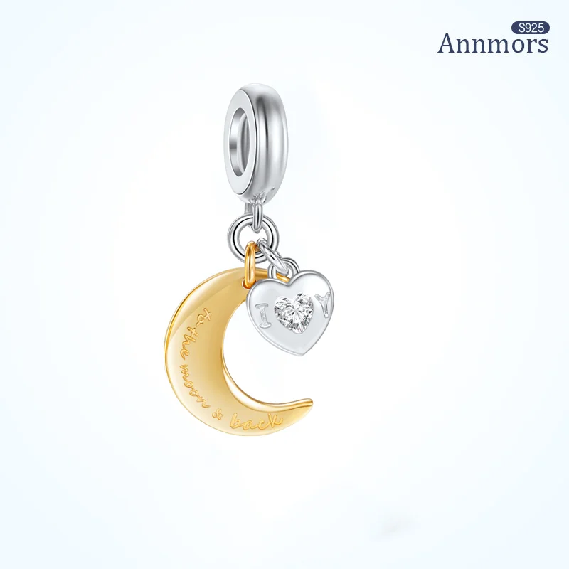 Annmors100% Silver Plated Bracelets Charm Fits Original Bracelet Make Charm Gold Moon Sliver Heart for Women Jewelry Gift Dangle
Annmors100% Silver Plated Bracelets Charm Fits Original Bracelet Make Charm Gold Moon Sliver Heart for Women Jewelry Gift Dangle