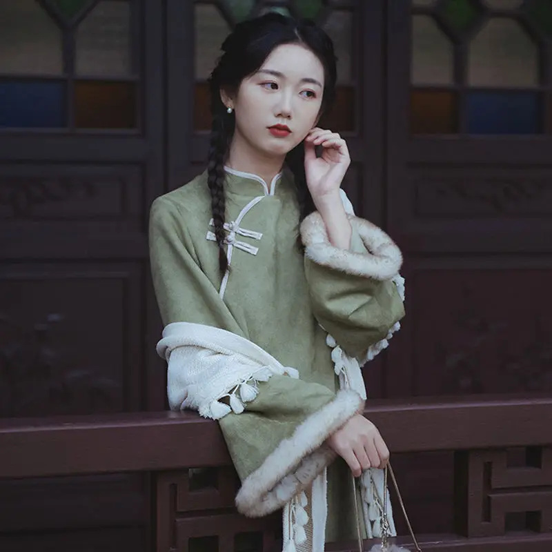 Thickened Suede Cheongsam 2021 Winter Style Improved Chinese Style Young Retro Dress Women Elegant Daily Qipao Dress
Thickened Suede Cheongsam 2021 Winter Style Improved Chinese Style Young Retro Dress Women Elegant Daily Qipao Dress