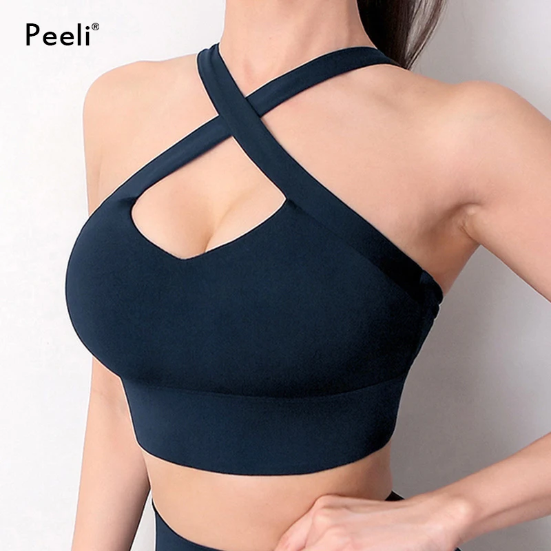 Sexy Sports Bra Padded Push Up Yoga Bralette Cross Strap Crop Top Women Hollow Breathable Gym Bra Workout Yoga Top Sportswear
Sexy Sports Bra Padded Push Up Yoga Bralette Cross Strap Crop Top Women Hollow Breathable Gym Bra Workout Yoga Top Sportswear