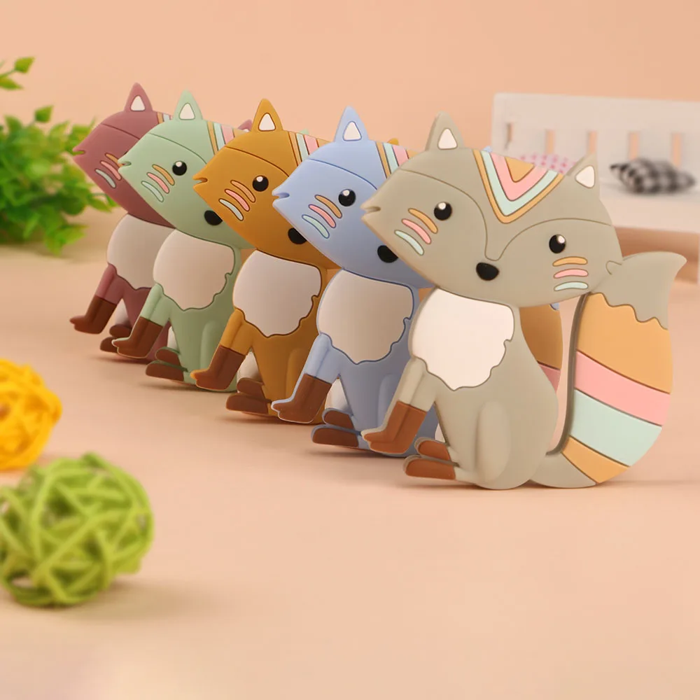 Kovict 1pcs Baby New Cartoon Animal Fox Food Grade Silicone Pendant DIY Teething Toy Small Tooth Stick Baby Teether Gift 
Kovict 1pcs Baby New Cartoon Animal Fox Food Grade Silicone Pendant DIY Teething Toy Small Tooth Stick Baby Teether Gift