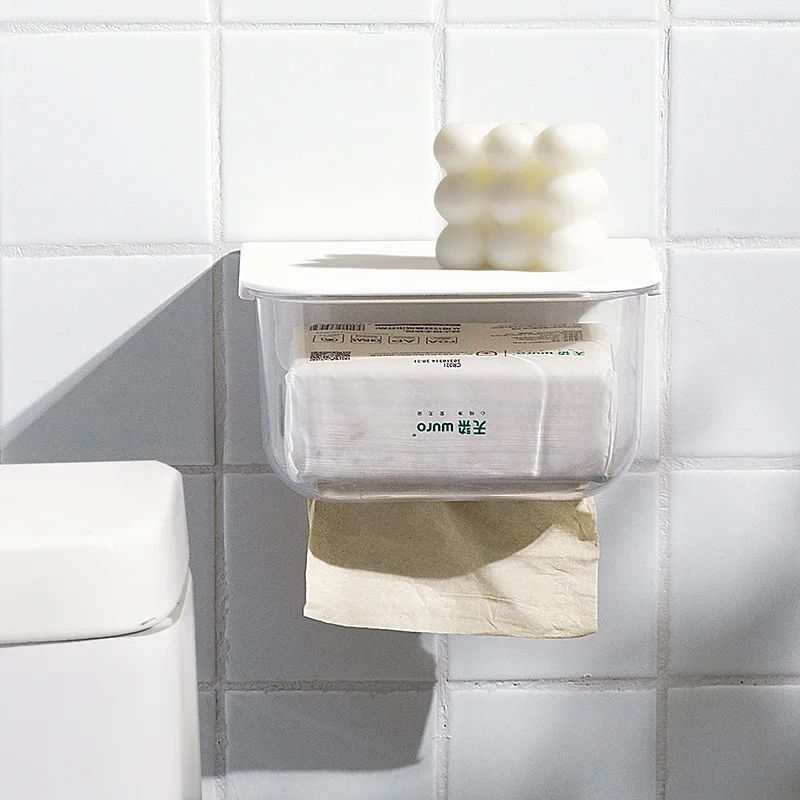 Tissue Box Bathroom Punch-Free Wall Mounted Transparent Waterproof Suction Box Roll Paper Kitchen Hanging Napkin Storage Box
Tissue Box Bathroom Punch-Free Wall Mounted Transparent Waterproof Suction Box Roll Paper Kitchen Hanging Napkin Storage Box
